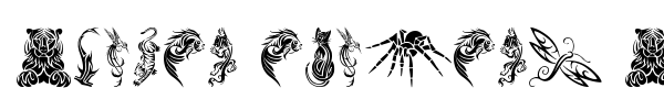 Tribal Animals Tattoo Designs font preview